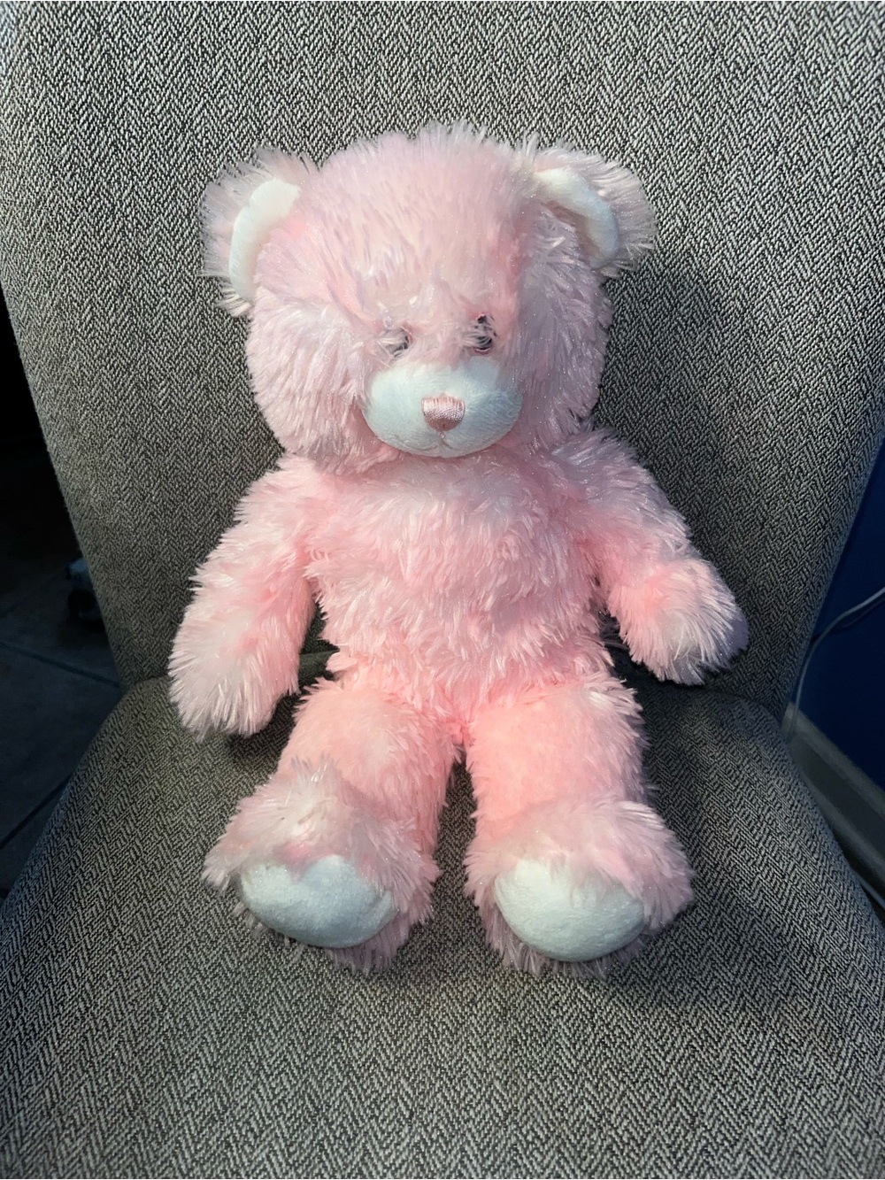 Build A Bear Pink Teddy Bear White Heart Feet Retired Bear
